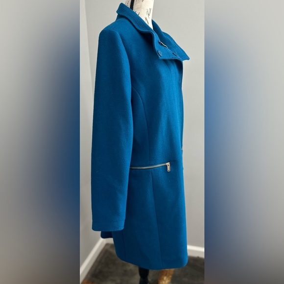 💙💙Warm Navy Blue Wool-Blend Coat with Stand Collar 💙💙 - Picture 7 of 13